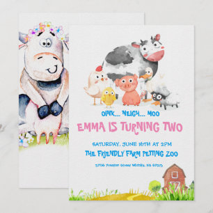 Boerderij thema feestuitnodigingen kaart