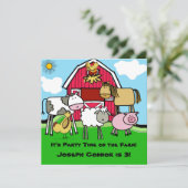 Boerderij thema Gepersonaliseerd verjaardagsuitnod Kaart (Staand voorkant)