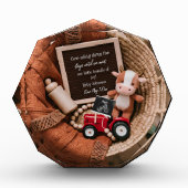 boerderij thema geweven mandje zwangerschapsaankon fotoblokken (Voorkant)