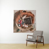 boerderij thema geweven mandje zwangerschapsaankon wandkleed (In Situ (horizontaal))