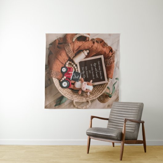 boerderij thema geweven mandje zwangerschapsaankon wandkleed (In Situ (horizontaal))