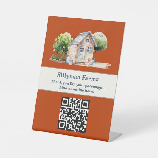 Boerderij Thema Markttabel QR-codeteken Reclamebord Met Voetstuk (Voorkant)