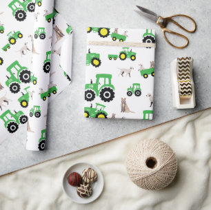 Boerderij Thema Tractor Cadeaupapier