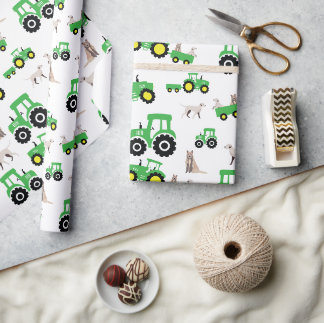 Boerderij Thema Tractor Cadeaupapier
