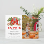 Boerderij Thema | uitnodiging van Barn Birthday (Staand voorkant)