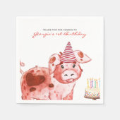 Boerderij Thema | Varkensverjaardagsfeestjes serve Servet (Voorkant)
