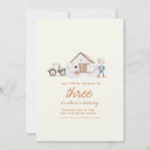 Boerderij Thema Verjaardagsfeest met Dierenuitnodi Kaart (Voorkant)