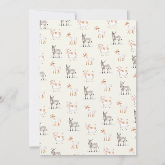 Boerderij Thema Verjaardagsfeest met Dierenuitnodi Kaart (Achterkant)