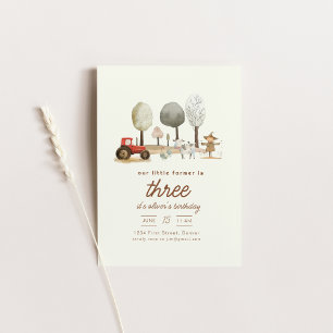 Boerderij Thema Verjaardagsfeest met Dierenuitnodi Kaart