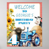 Boerderij thema verjaardagsfeest welkomstbord poster (Voorkant)