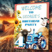 Boerderij thema verjaardagsfeest welkomstbord poster
