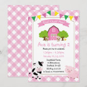 Boerderij thema verjaardagsfeestje uitnodiging (Voorkant / Achterkant)