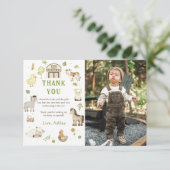 Boerderij thema verjaardagsfoto bedankkaart voor k (Staand voorkant)