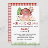 Boerderij thema Verjaardagsuitnodiging Kaart (Voorkant / Achterkant)