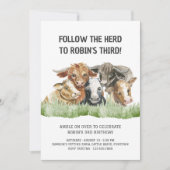 Boerderij Thema Volg de kudde 3e Verjaardag Kaart (Voorkant)