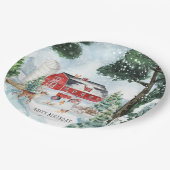 Boerderij Thema | Winter Barn Birthday Papieren Bordje (Gekanteld)