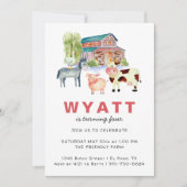 Boerderij Theme Birthday Party Invitation Kaart (Voorkant)