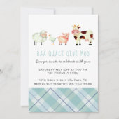 Boerderij Theme Birthday Party Invitation Kaart (Voorkant)