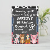 Boerderij Theme Birthday Uitnodiging (Staand voorkant)