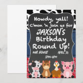 Boerderij Theme Birthday Uitnodiging (Voorkant / Achterkant)