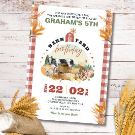 Boerderij Theme Birthday Uitnodiging