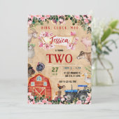 Boerderij Theme girl Birthday Party Kaart (Staand voorkant)