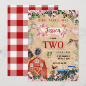 Boerderij Theme girl Birthday Party Kaart (Voorkant / Achterkant)