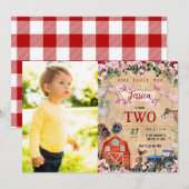 Boerderij Theme girl Birthday Party Kaart (Voorkant / Achterkant)