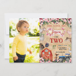 Boerderij Theme girl Birthday Party Kaart