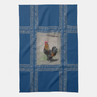 Boerderij Theme Rooster Dish Towel, blauwe achterg Theedoek