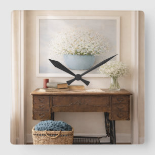 Boerderij “Thuis Is Waar De Liefde Is”  Landelijke Vierkante Klok