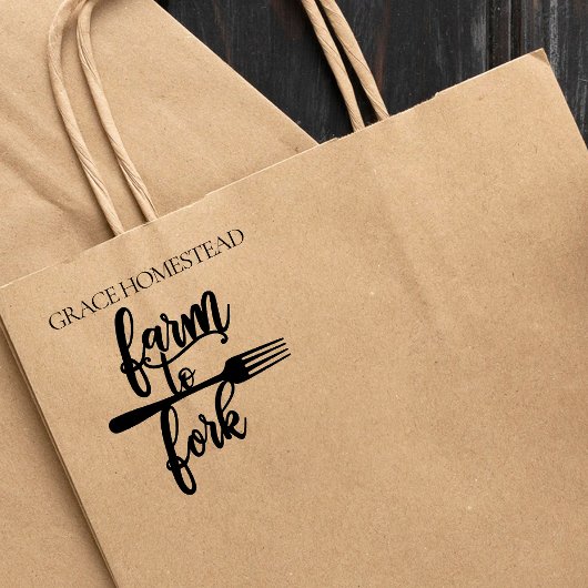 Boerderij to Fork Farmers Market Naam toevoegen Rubberstempel