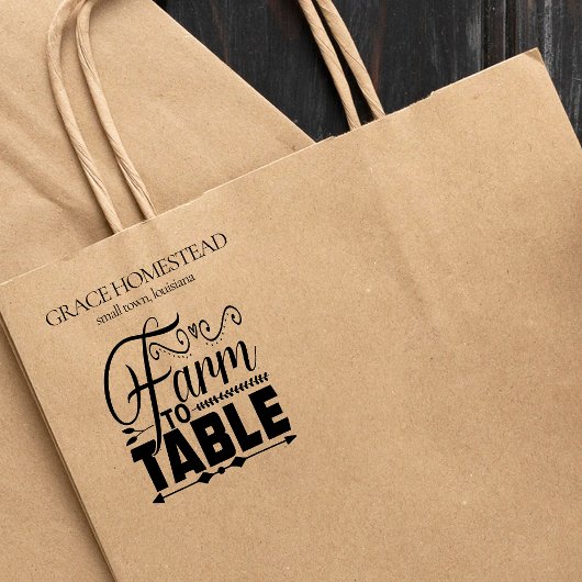 Boerderij to table Farmers Market Stand Naam toevo Rubberstempel
