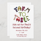 Boerderij to Table Invitation - Boerenmarkt thema Kaart (Voorkant / Achterkant)