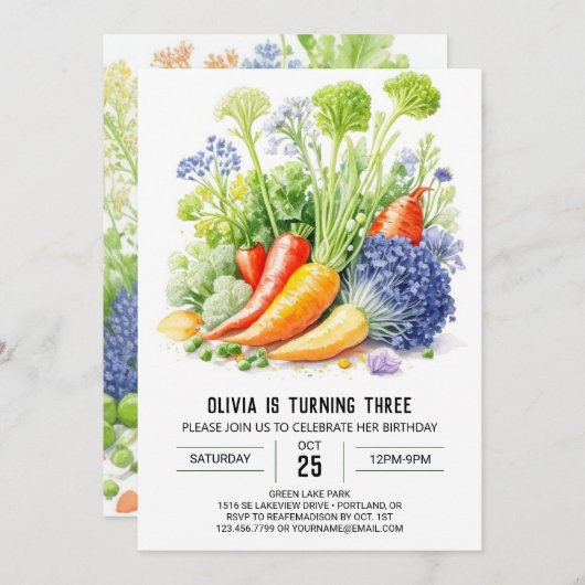 Boerderij-to-Table Kids Verjaardag Kaart (Voorkant / Achterkant)