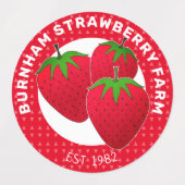 Boerderij toevoegen | Gepersonaliseerd aardbeienvo Labels (Design 1)