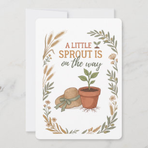 Boerderij-tot-Tafel Kleine Spruit   Baby Shower Kaart