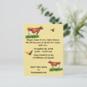 Boerderij Tour Invitation Guernsey Koe Uitnodiging Briefkaart (Staand voorkant)