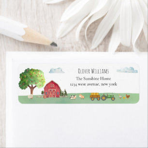 Boerderij Tractor Baby Shower Retouradres Etiket