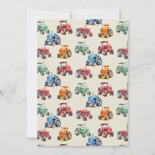 Boerderij Tractor Barnyard Verjaardagsfeest Kaart (Achterkant)