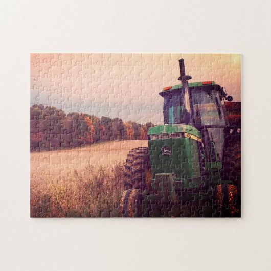 Boerderij Tractor bij Herfst Harvest Legpuzzel (Horizontaal)