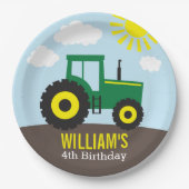 Boerderij Tractor Birthday Papieren Bordje (Voorkant)