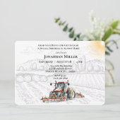 Boerderij Tractor Birthday Party Invitation Kaart (Staand voorkant)