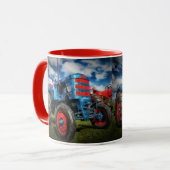 Boerderij Tractor Blue Red Farmer Rancher Cadeft Mok (Voorkant links)