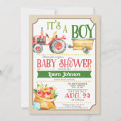 Boerderij Tractor Boy Baby shower Kaart (Voorkant)