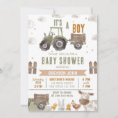 Boerderij Tractor Boy Baby shower Kaart (Voorkant)