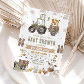 Boerderij Tractor Boy Baby shower Kaart