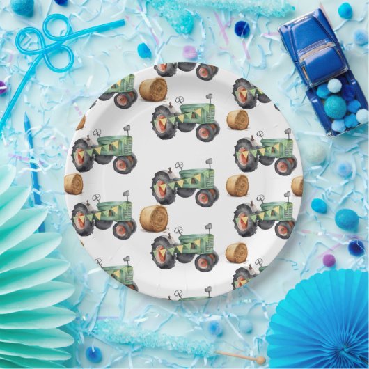 Boerderij Tractor Boys Verjaardag Papieren Bordje (Feest)