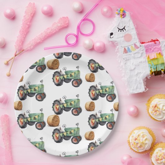 Boerderij Tractor Boys Verjaardag Papieren Bordje (Feest)