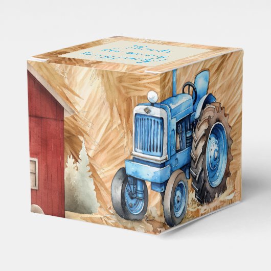 Boerderij Tractor Boys Verjaardagsfeest Voorkeur B Bedankdoosjes (Voorkant Zijde)